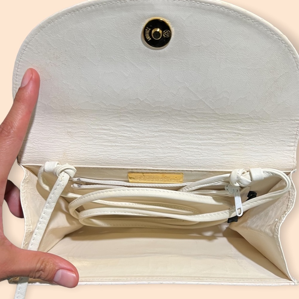 COPY - SAKS FIFTH AVENUE • Snake Embossed Rectangle Clutch Purse with Crossbody… - Picture 3 of 3